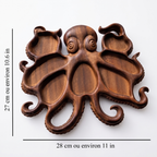 Poulpe — Plateau apéritif en bois sculpté