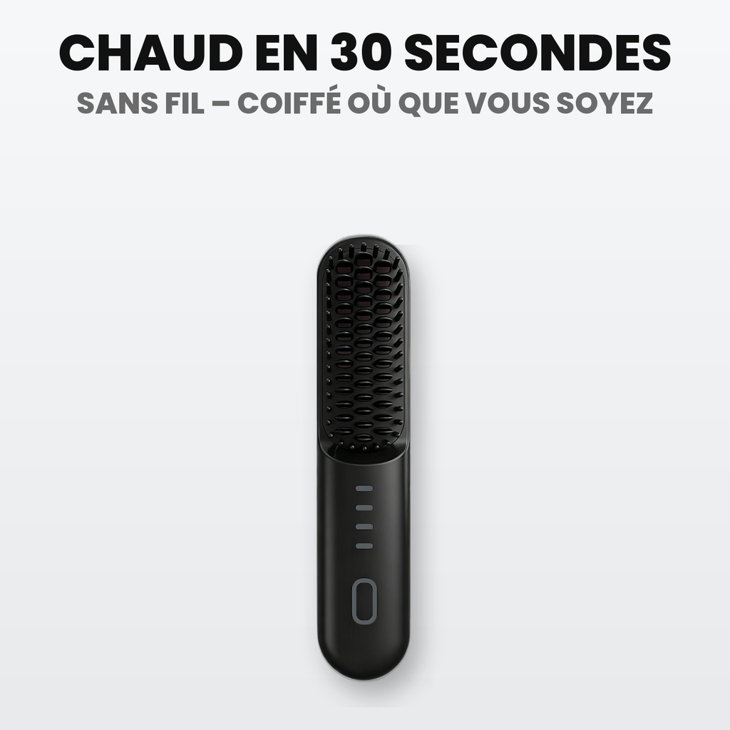 Brosse chauffante sans fil – chaude en 30 secondes