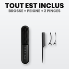 Brosse, peigne et 2 pinces inclus